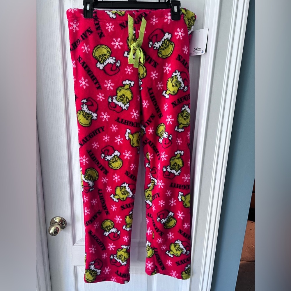 Dr. Seuss the Grinch fleece holiday pants. Size L, NWT